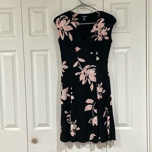 Chaps dress woman small floral knee length midi